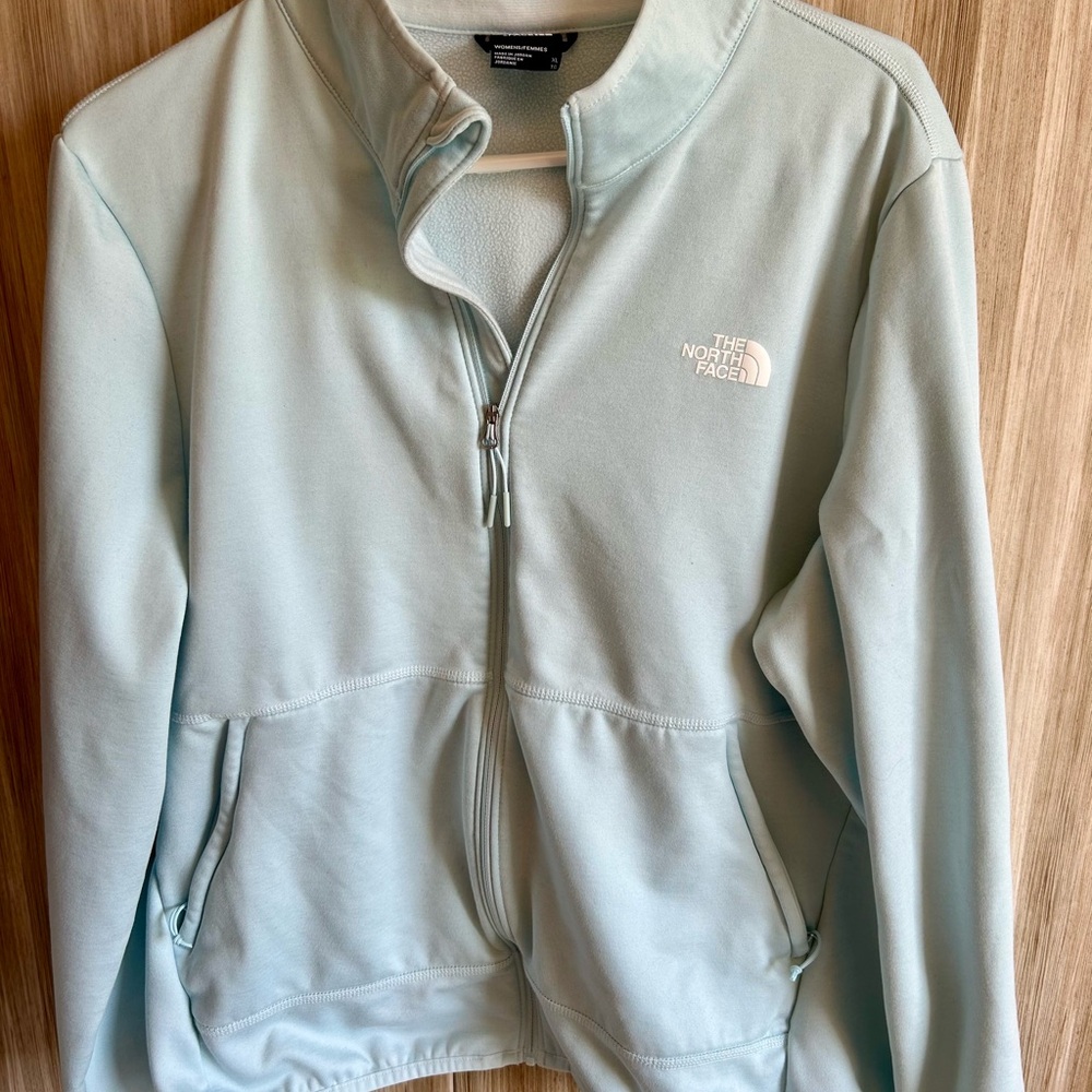 EUC The North Face Sky Blue Women's Micro-fleece Lined Zip Up Jacket
